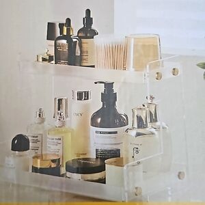 NWT Acrylic Double Layer Cosmetic Shelf